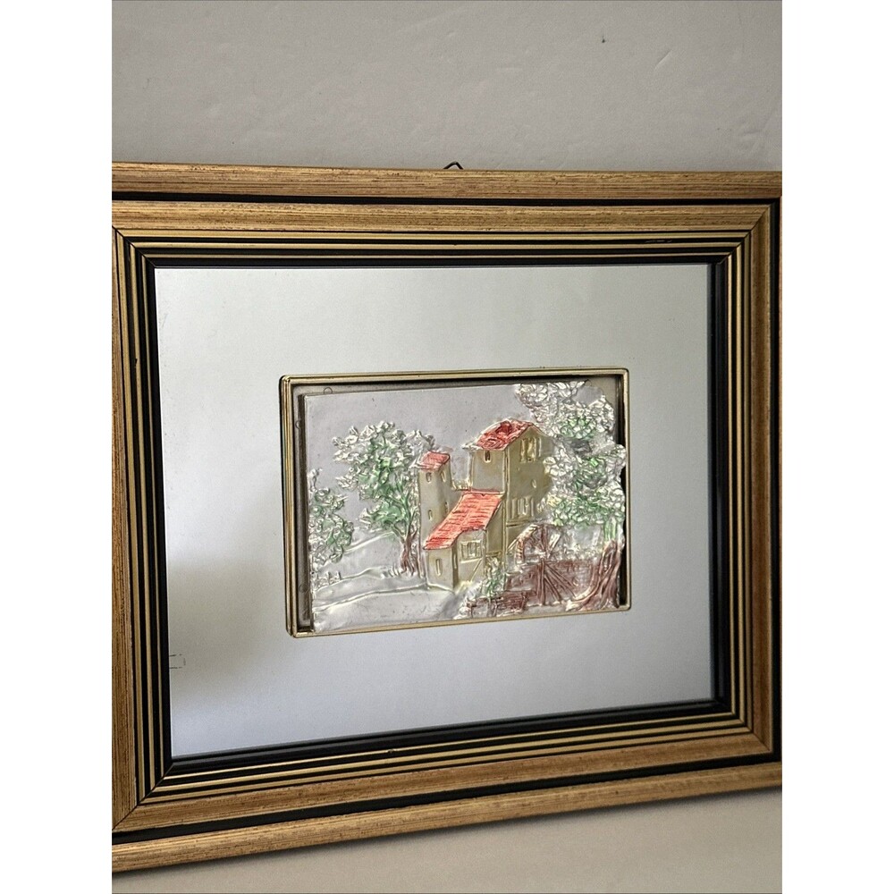 Creazioni Artistiche Italian Framed Mirror W .925 Silver Relief